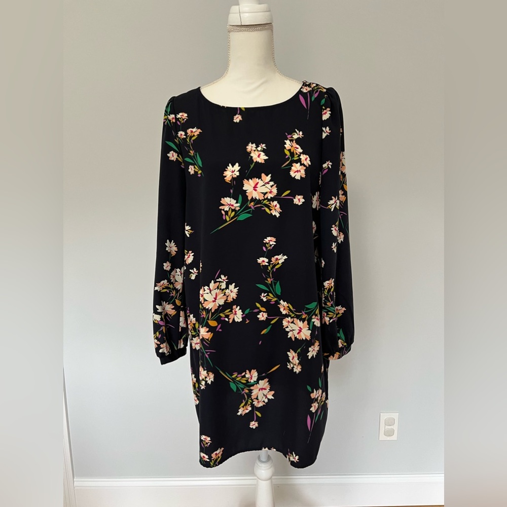 Navy Blue Floral Dress